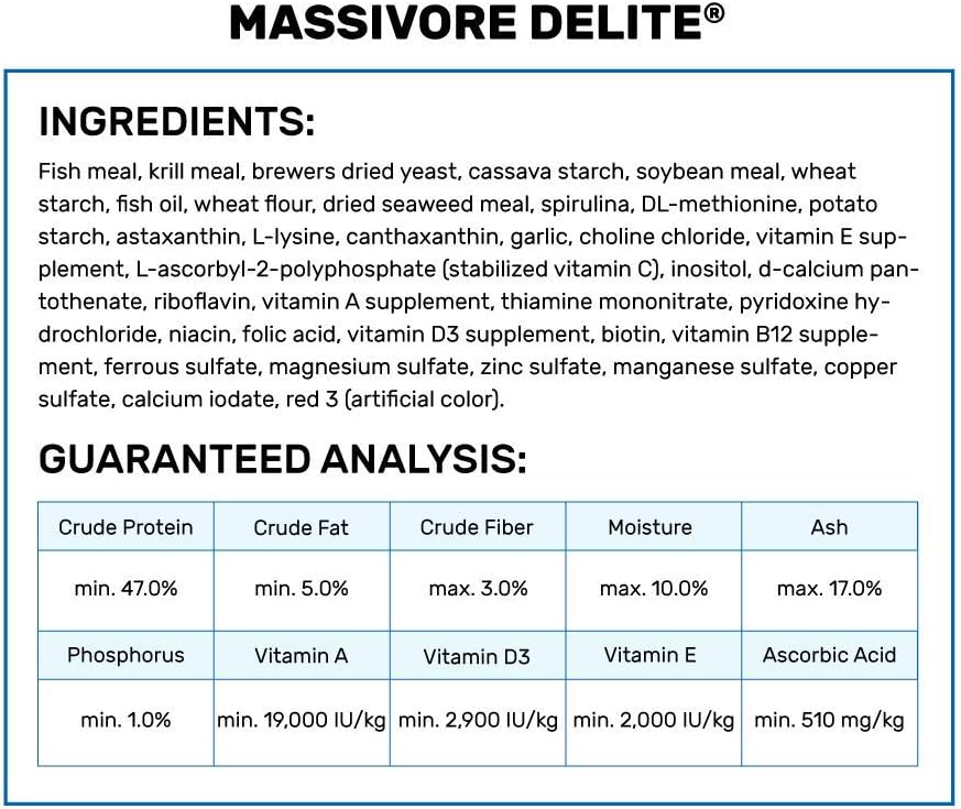 Hikari Tropical Massivore Delite Fish Food 380G