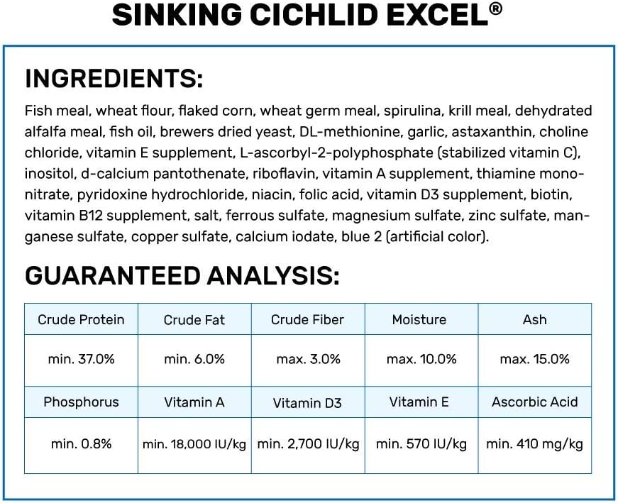 Hikari Sinking Cichlid Excel Mini Fish Food 342G