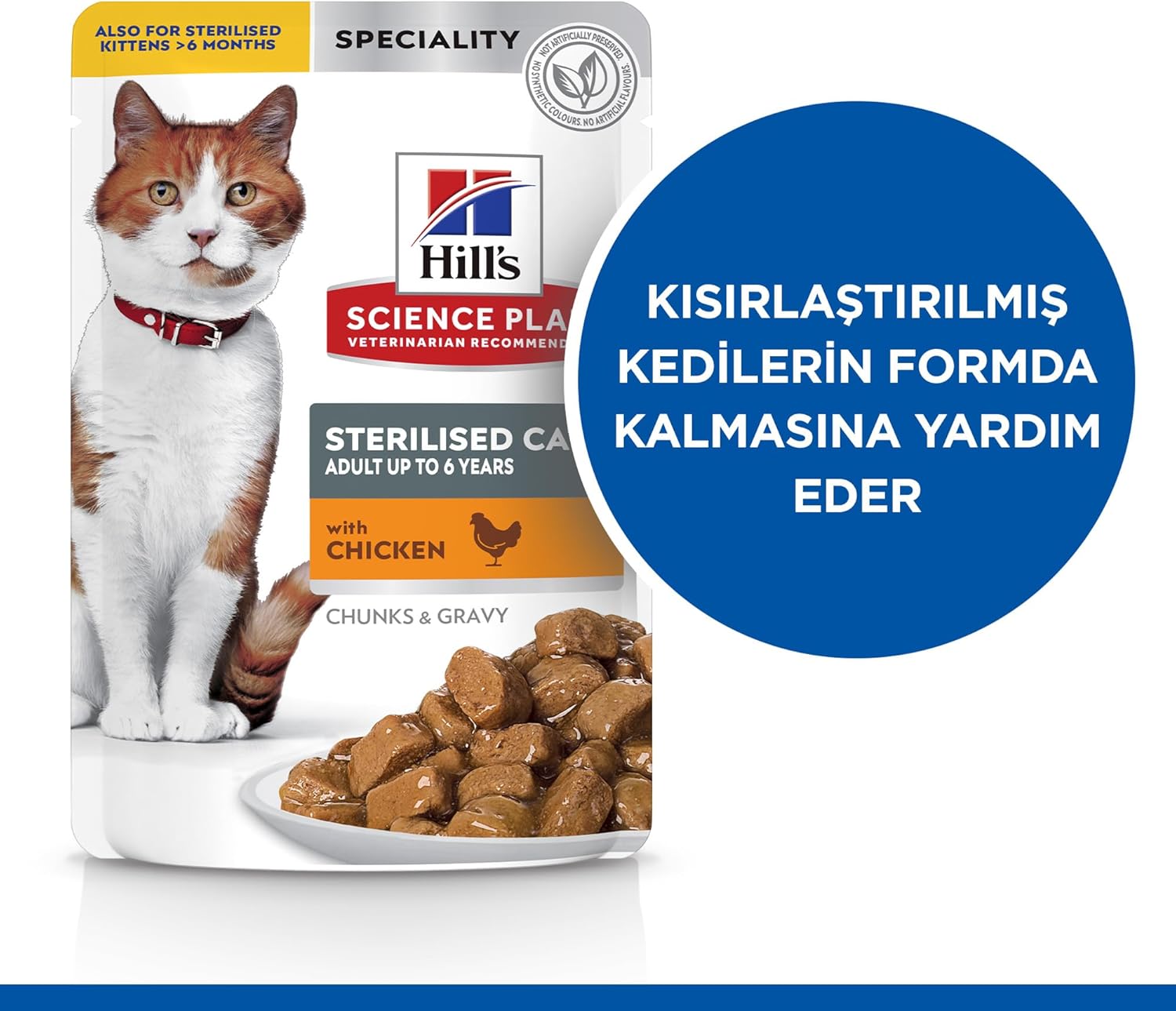 Hill's Science Plan Sterilised Cat Young Adult Cat Food with Chicken Pouch 85 grams (Pack of 12 pcs)