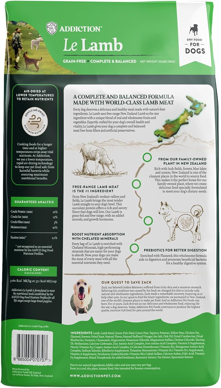 Addiction Le Lamb Dry Dog Food - 20LBS