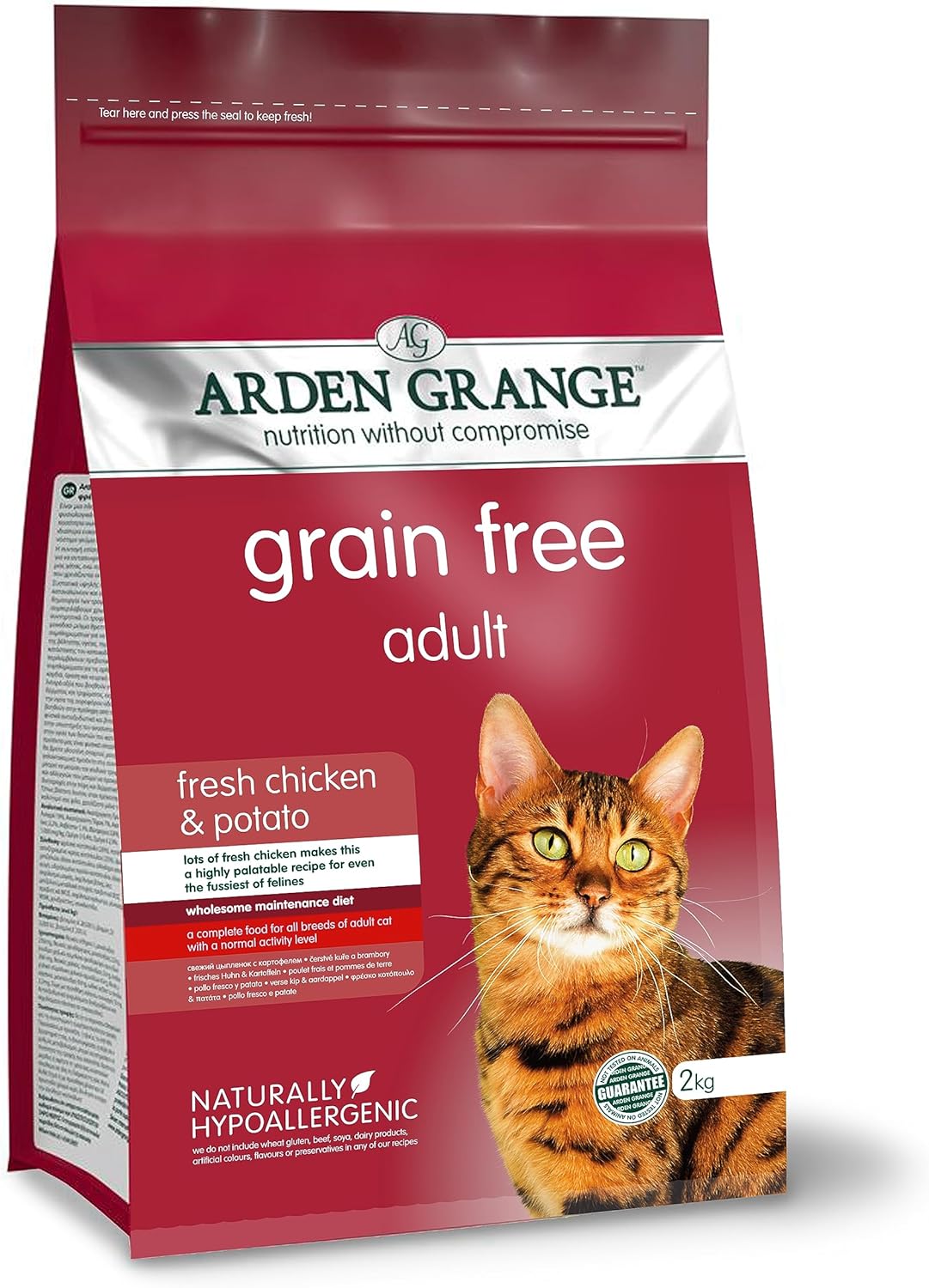 Arden Grange Grain Free Adult Fresh Chicken & Potato Dry Cat Food - 2KG