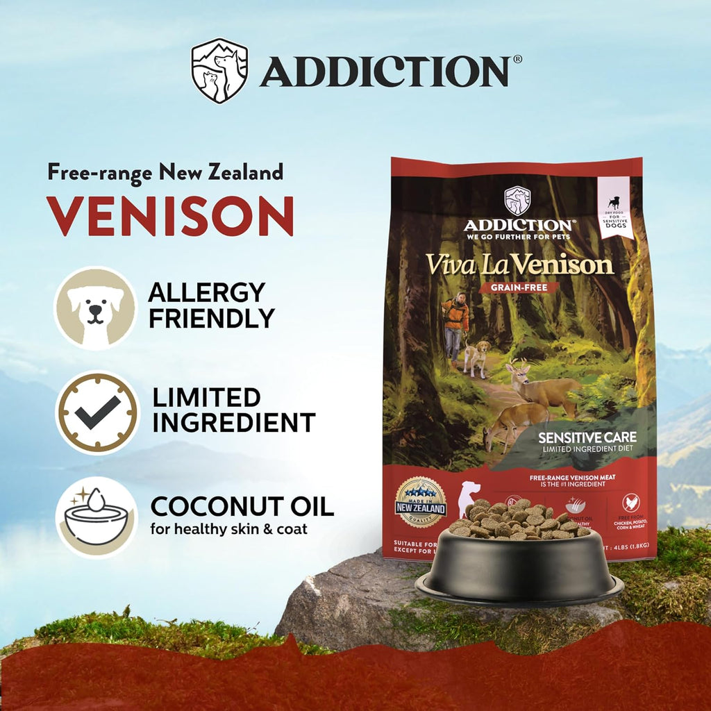 Addiction Viva La Venison Dry Dog Food - 4LBS