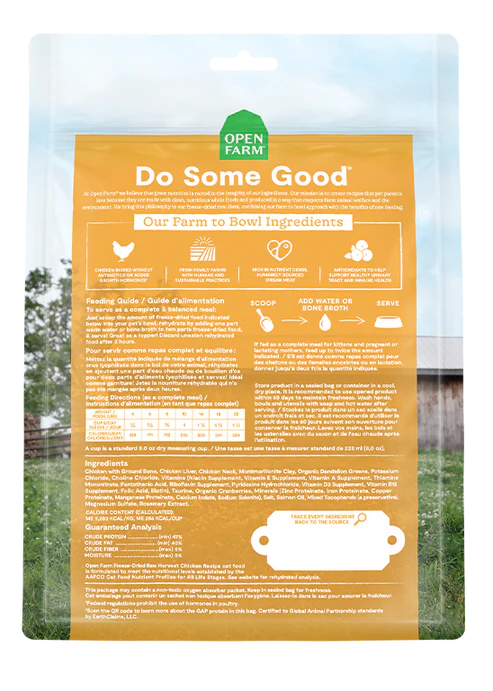 Open Farm Freeze Dried Raw Harvest Chicken Morsels Dry Cat Food 99G